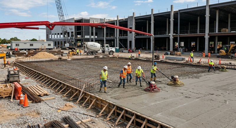 Commercial Slab Construction in Rialto, CA